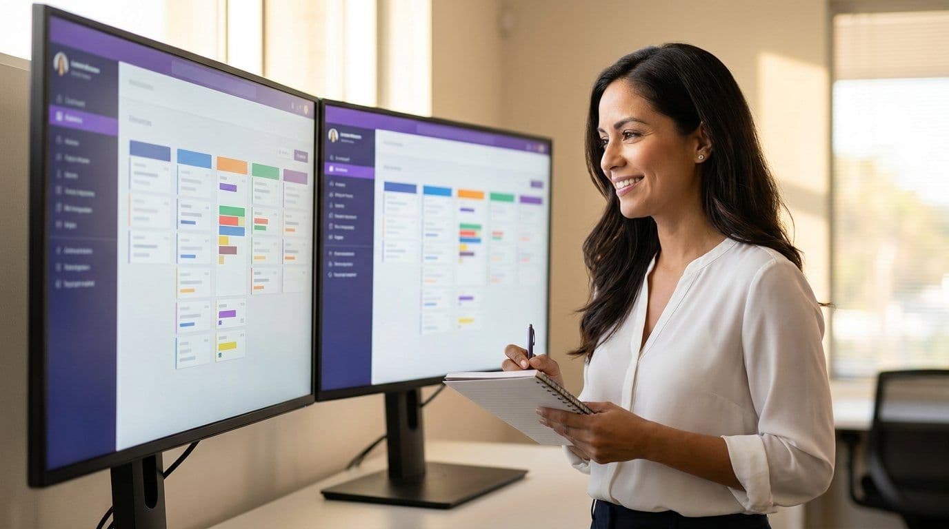 Emprendedor configurando herramientas digitales en su negocio.